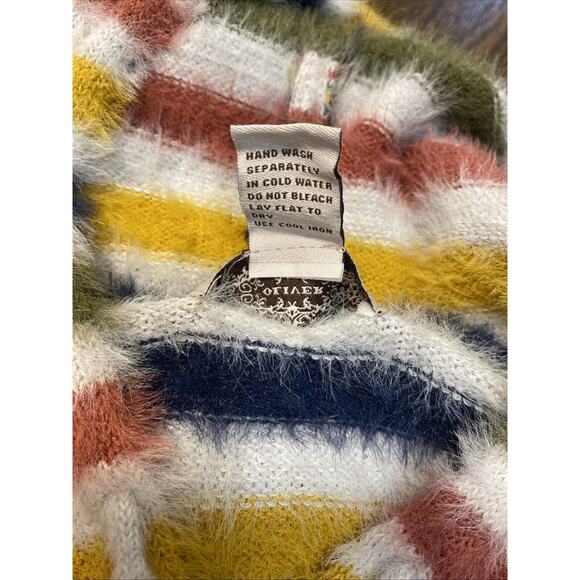 Anthropologie Oliver Striped Soft Multicolor Hooded Sweater L - Picture 6 of 6